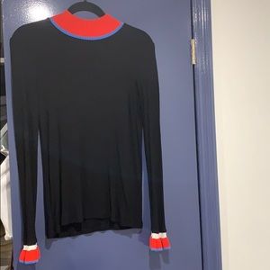 ZARA Black ripped sweater w/ neck& sleeve detail